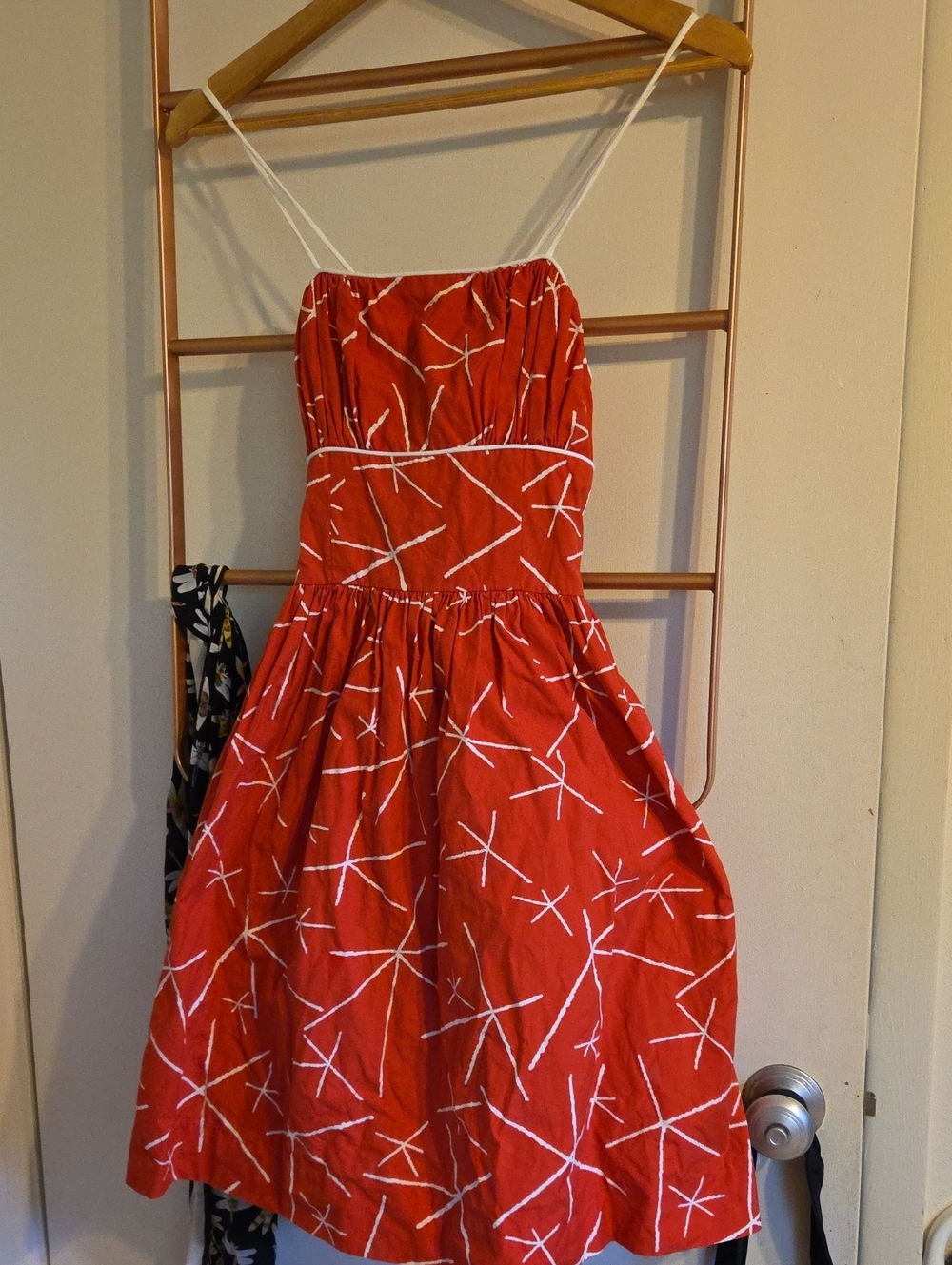 Girls From Savoy Anthropologie Red Spaghetti-Strap Sundress